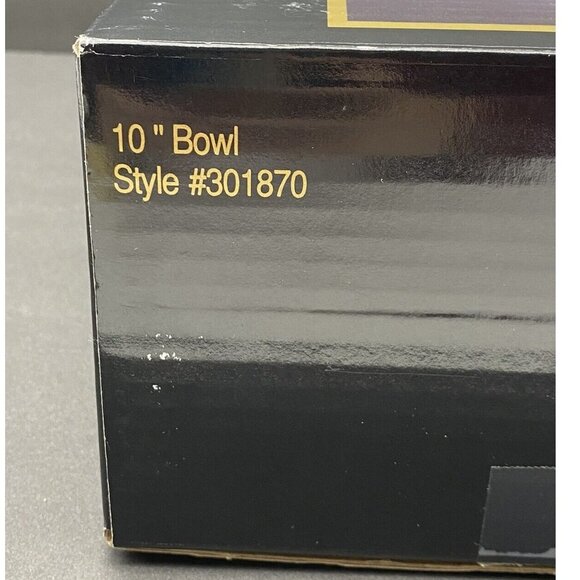 Crystal Floral Bowl Glass 10” World Showcase Scalloped Edges Salad Original Box - Picture 12 of 13